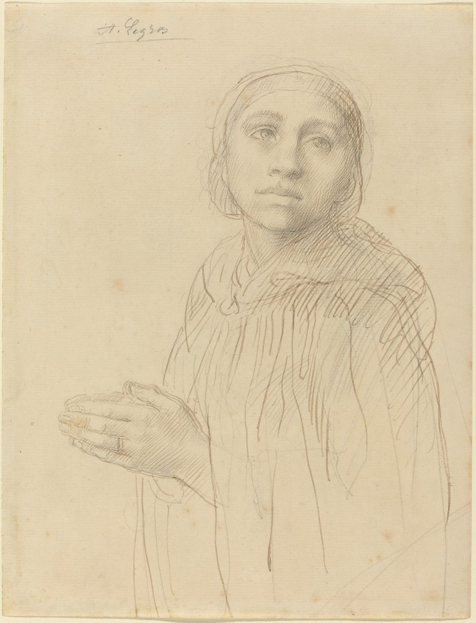 Studie ženy se modlí od Alphonse Legros