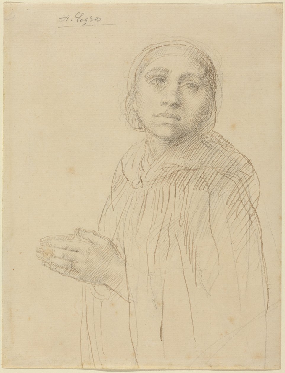 Studie modlící se ženy od Alphonse Legros