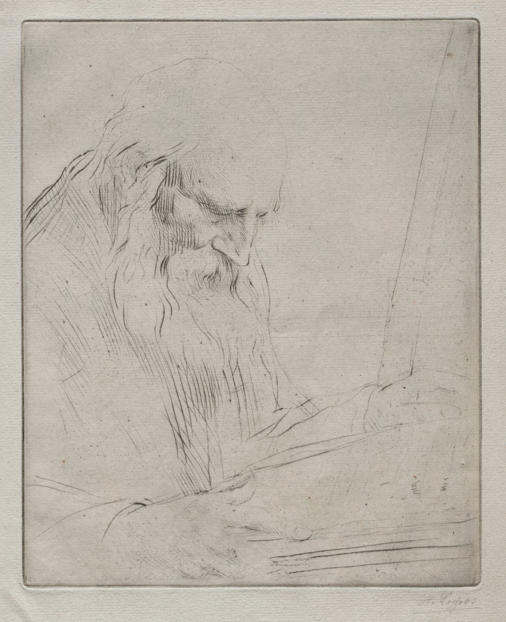 Studie mužského čtení. od Alphonse Legros