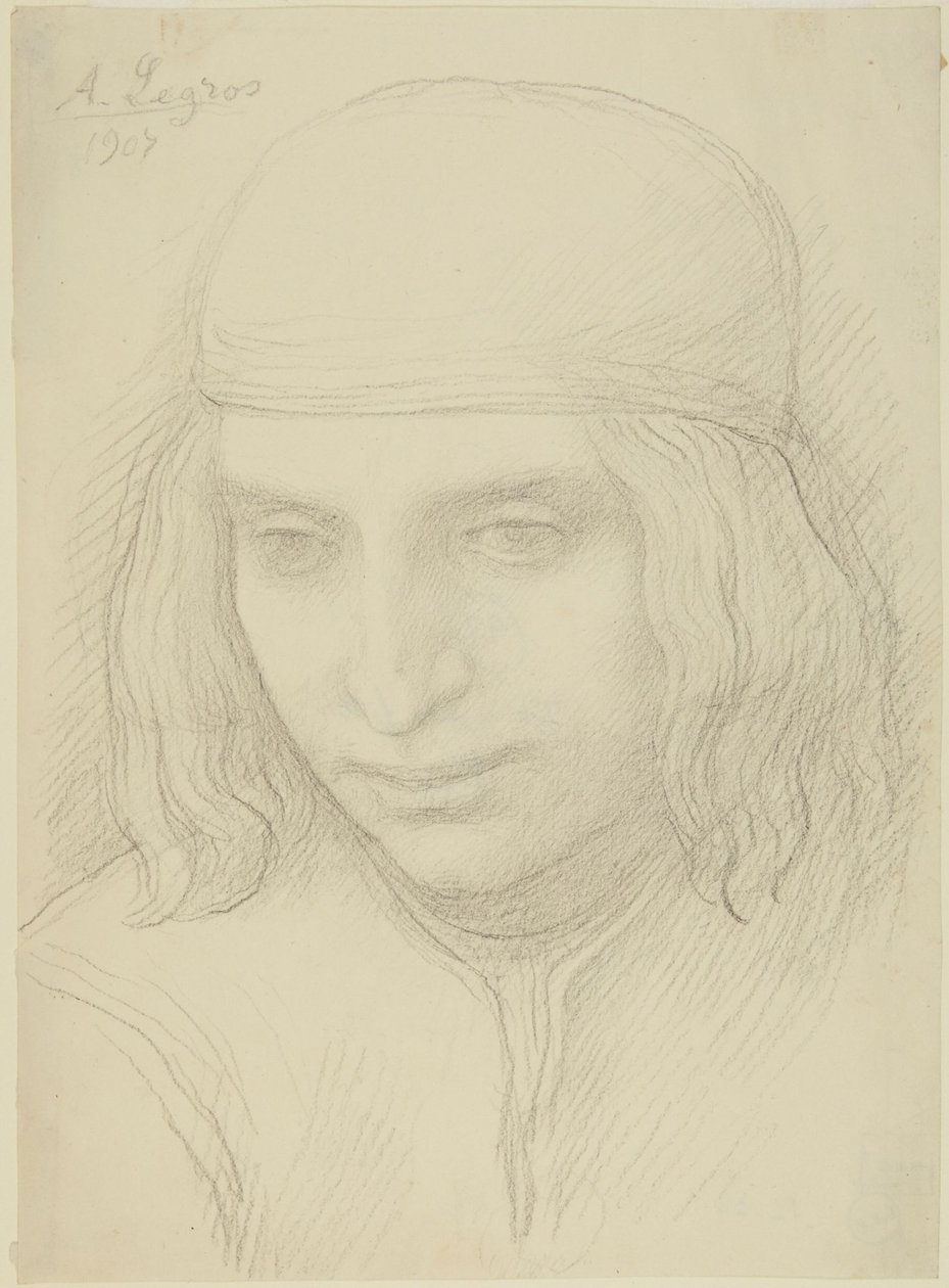 Hlava mladé dívky od Alphonse Legros