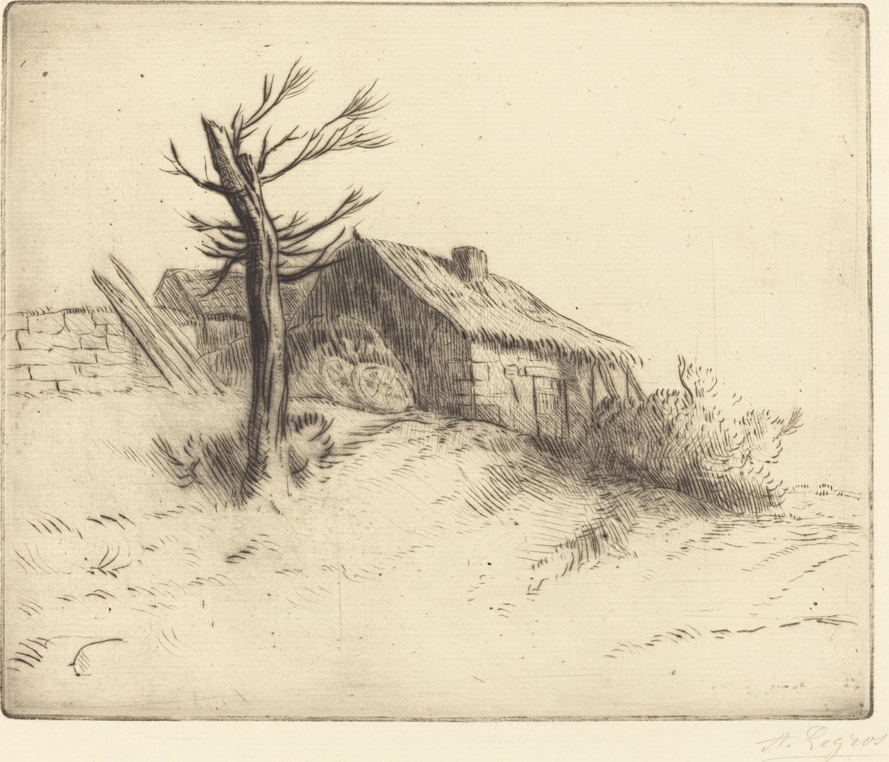 Došková chata (Chaumiere) od Alphonse Legros