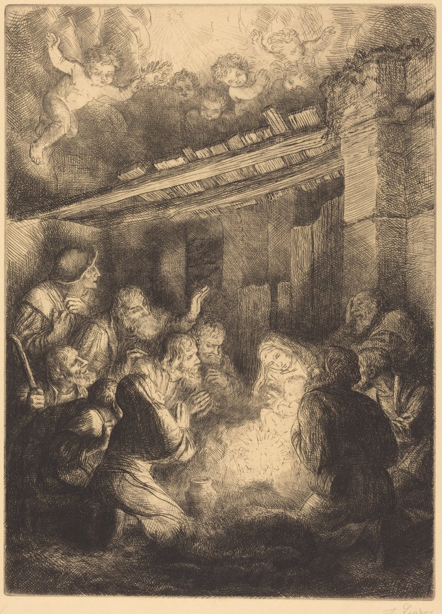 The Adoration of the Shepherds (Klanění pastýřů) od Alphonse Legros