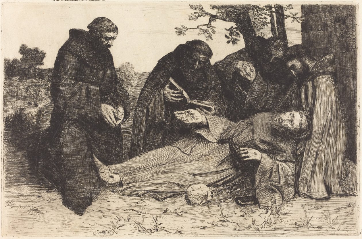 Smrt svatého Františka (La mort de St. Francois) od Alphonse Legros