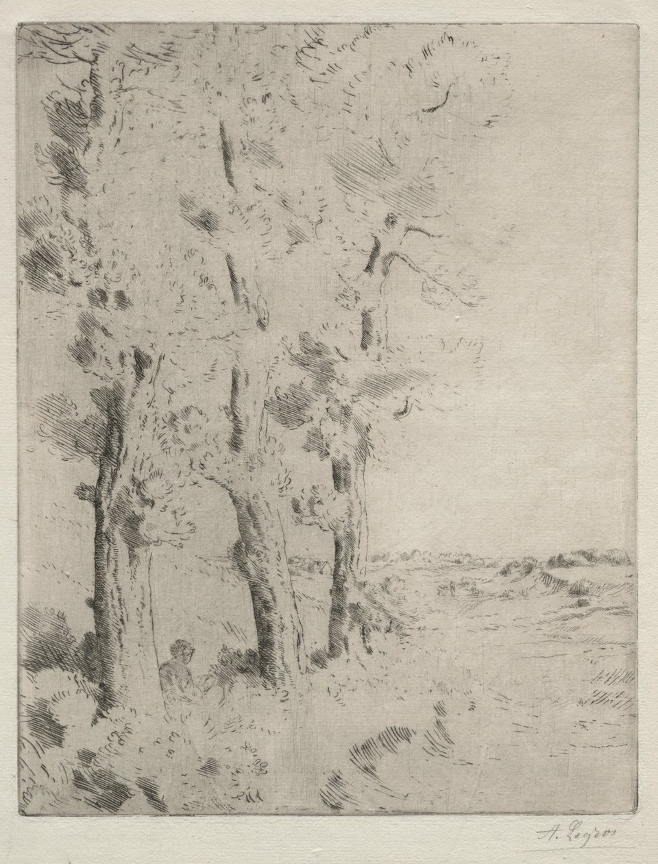 Čtenář: Přednáška pod stromy, c. 1882. od Alphonse Legros