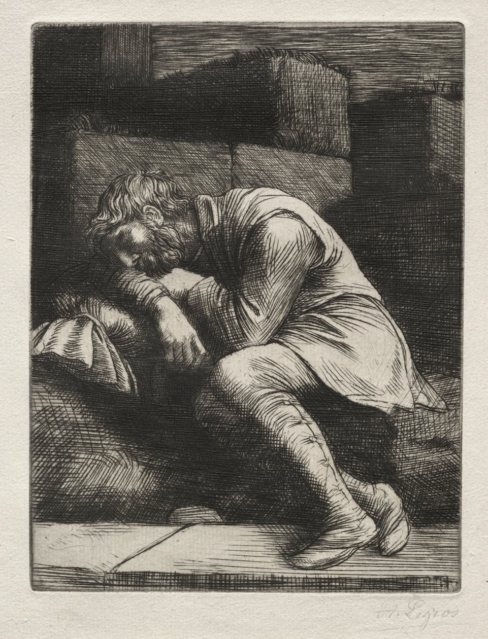 Spící žebrák. od Alphonse Legros