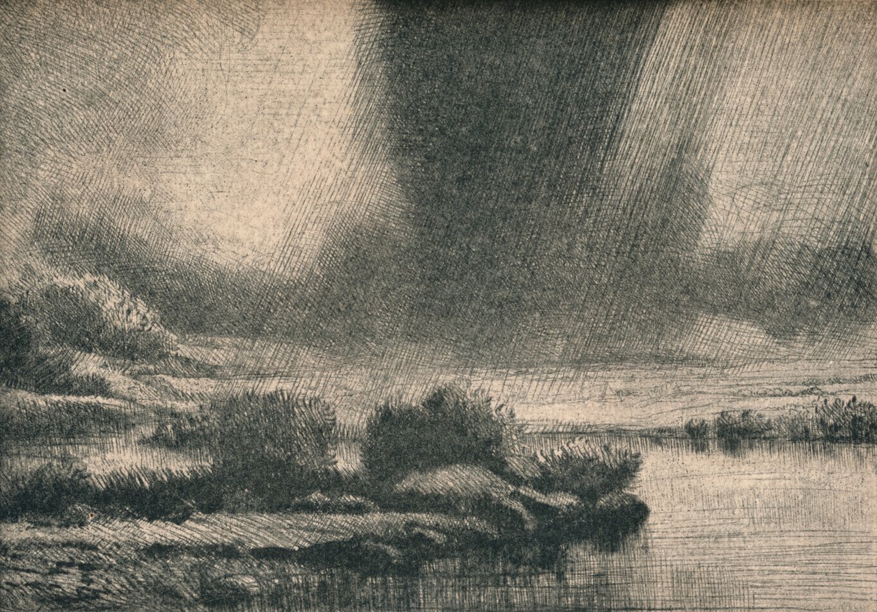 Bouře, c1890 od Alphonse Legros