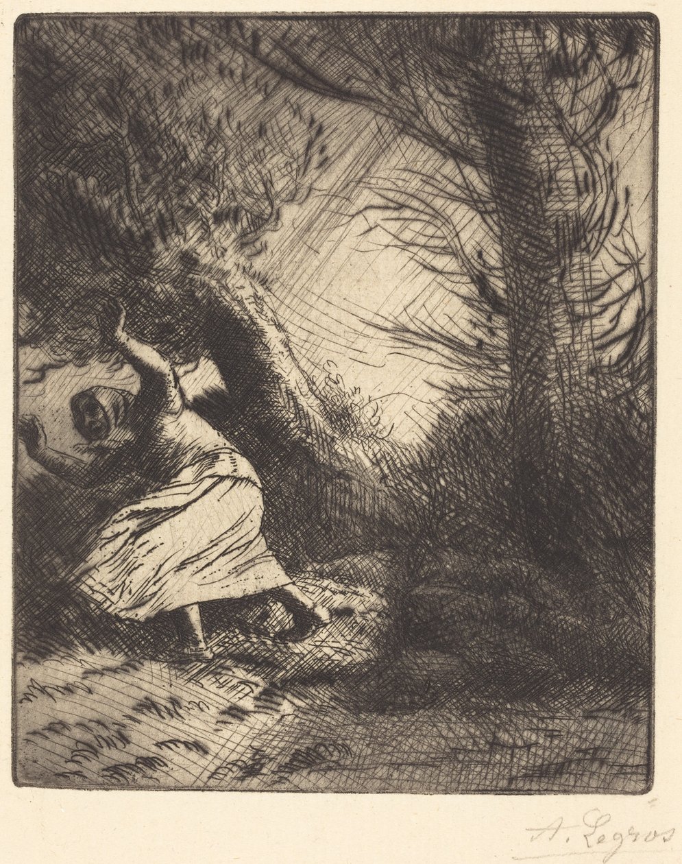 Hrom (Úder blesku) od Alphonse Legros