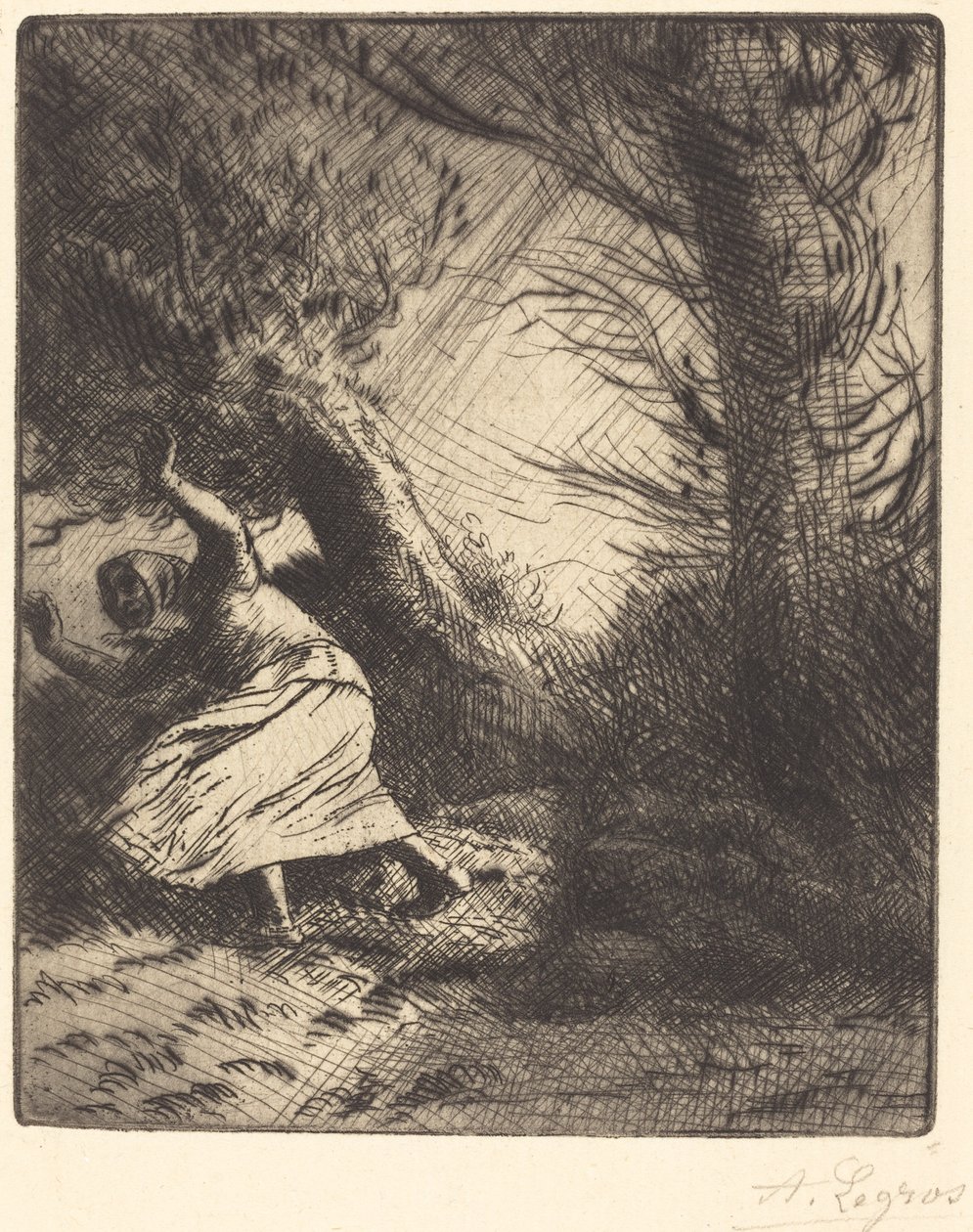 Hrom Hromový blesk. od Alphonse Legros