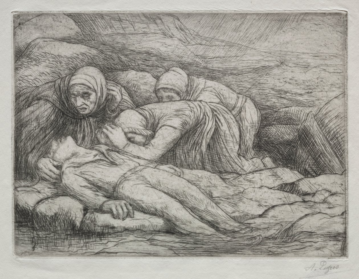 Triumf smrti: Smrt v rodině námořníků od Alphonse Legros