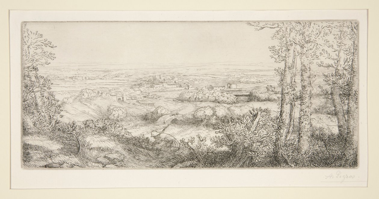 Údolí v Burgundsku (Valley in Burgundsko) od Alphonse Legros
