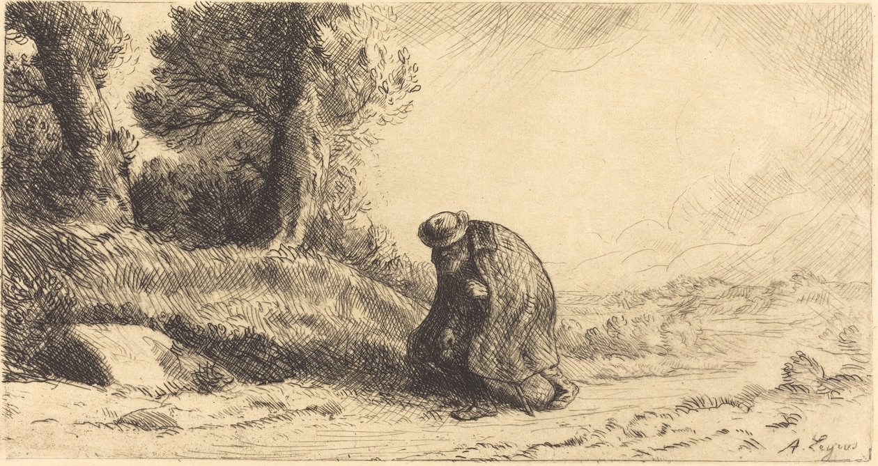 Vagabond pohybující se po Lane od Alphonse Legros