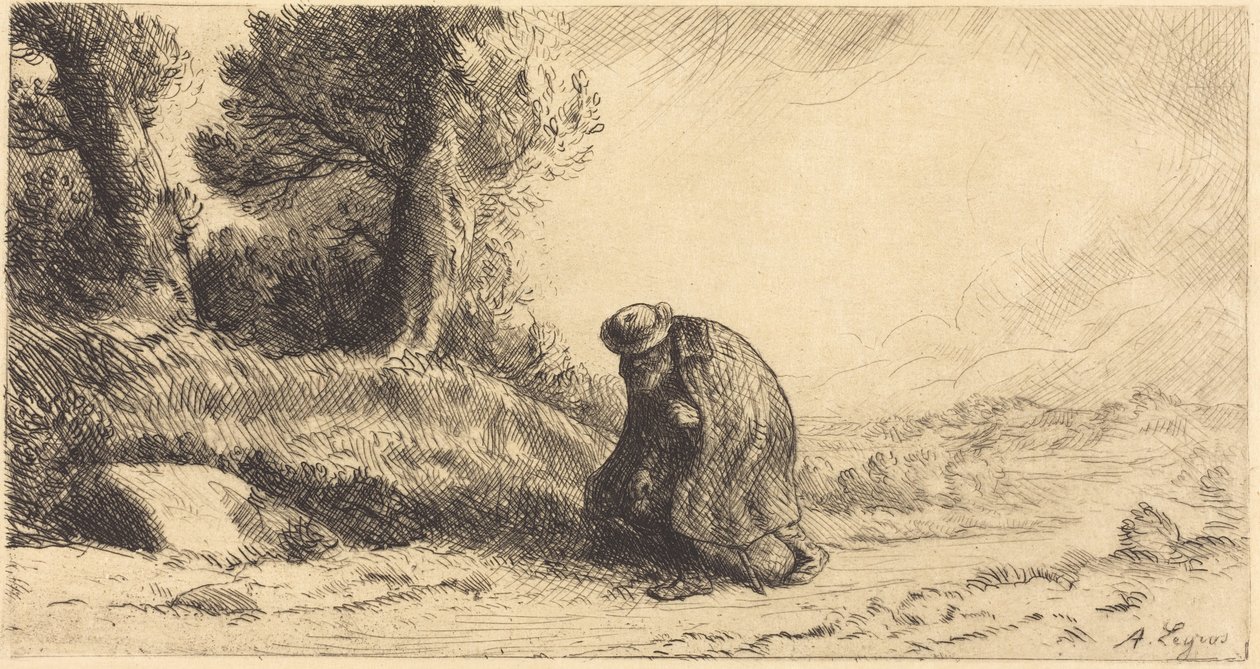 Tulák procházející uličkou od Alphonse Legros