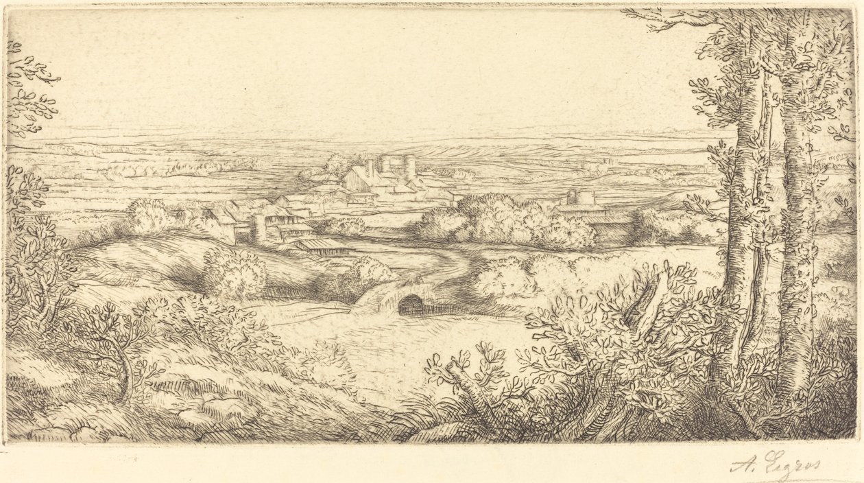 údolí v Burgundsku od Alphonse Legros