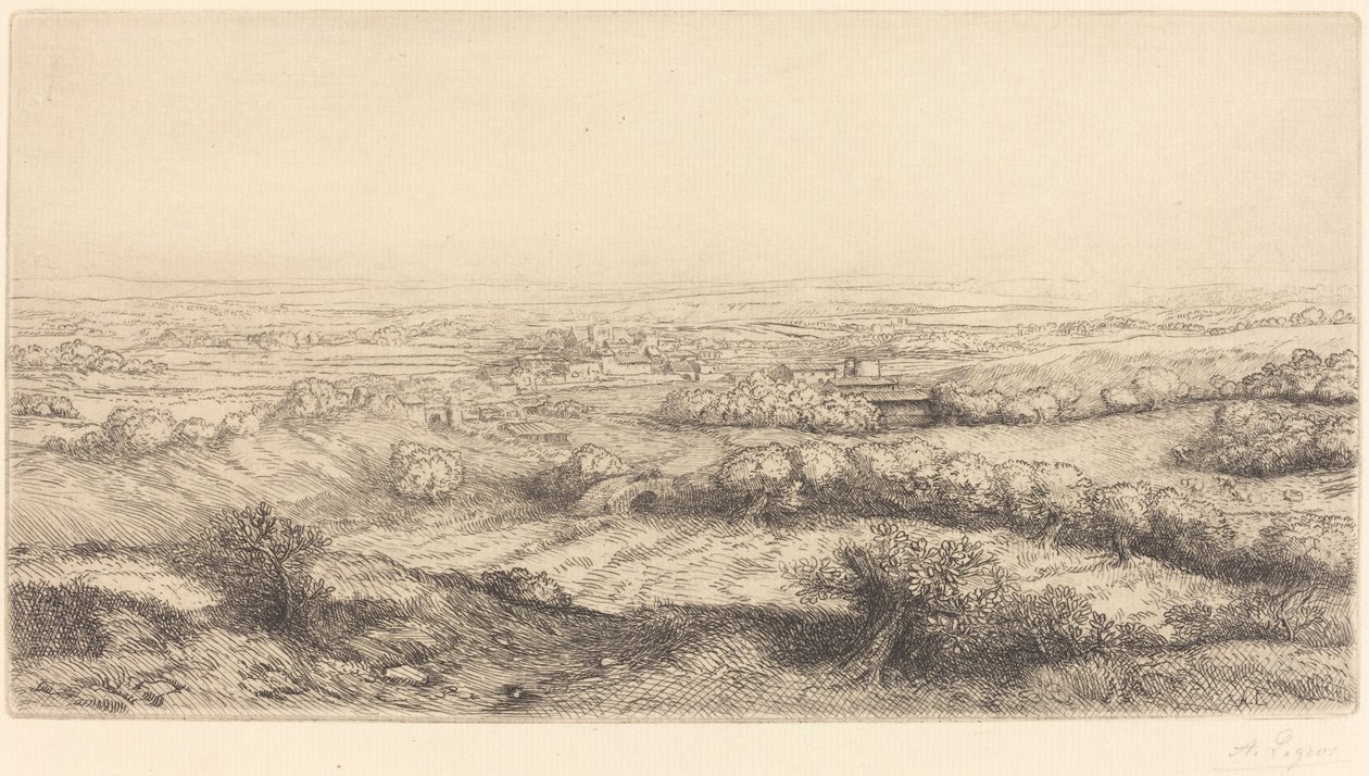 údolí v Burgundsku od Alphonse Legros