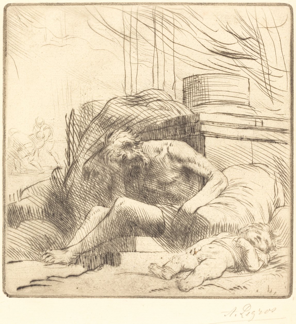 Oběť požáru od Alphonse Legros