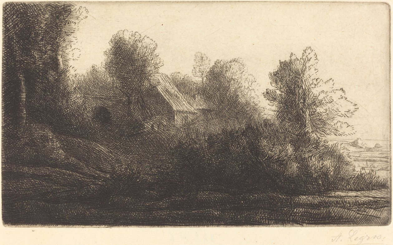 Pohled na farmu, 2. deska od Alphonse Legros