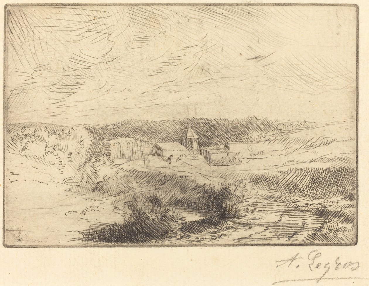Vesnice Wimille, nedaleko Boulogne (Village de Wimille, pres Boulogne) od Alphonse Legros
