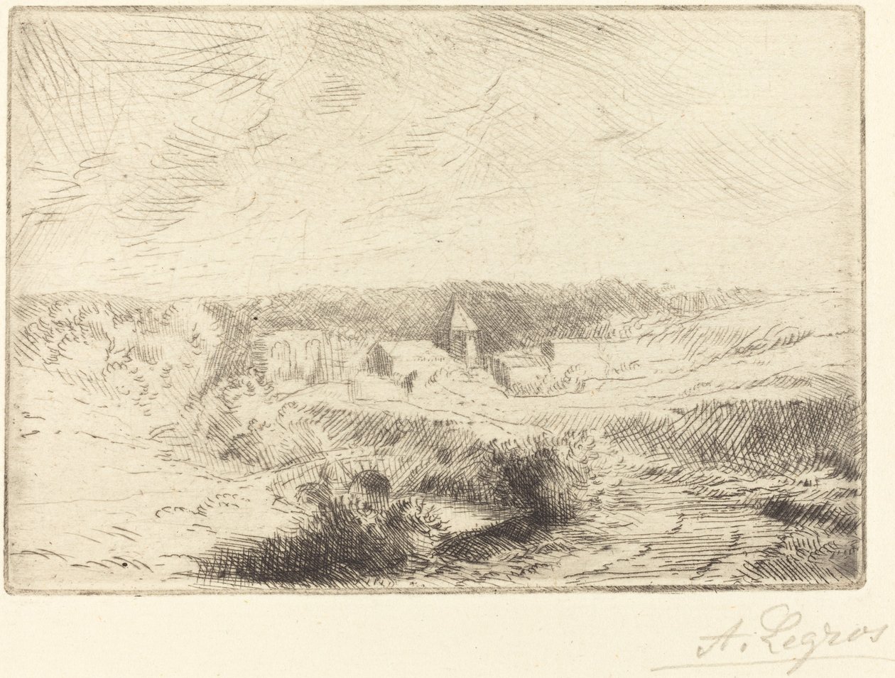Vesnice Wimille, nedaleko Boulogne Village de Wimille, pres Boulogne. od Alphonse Legros