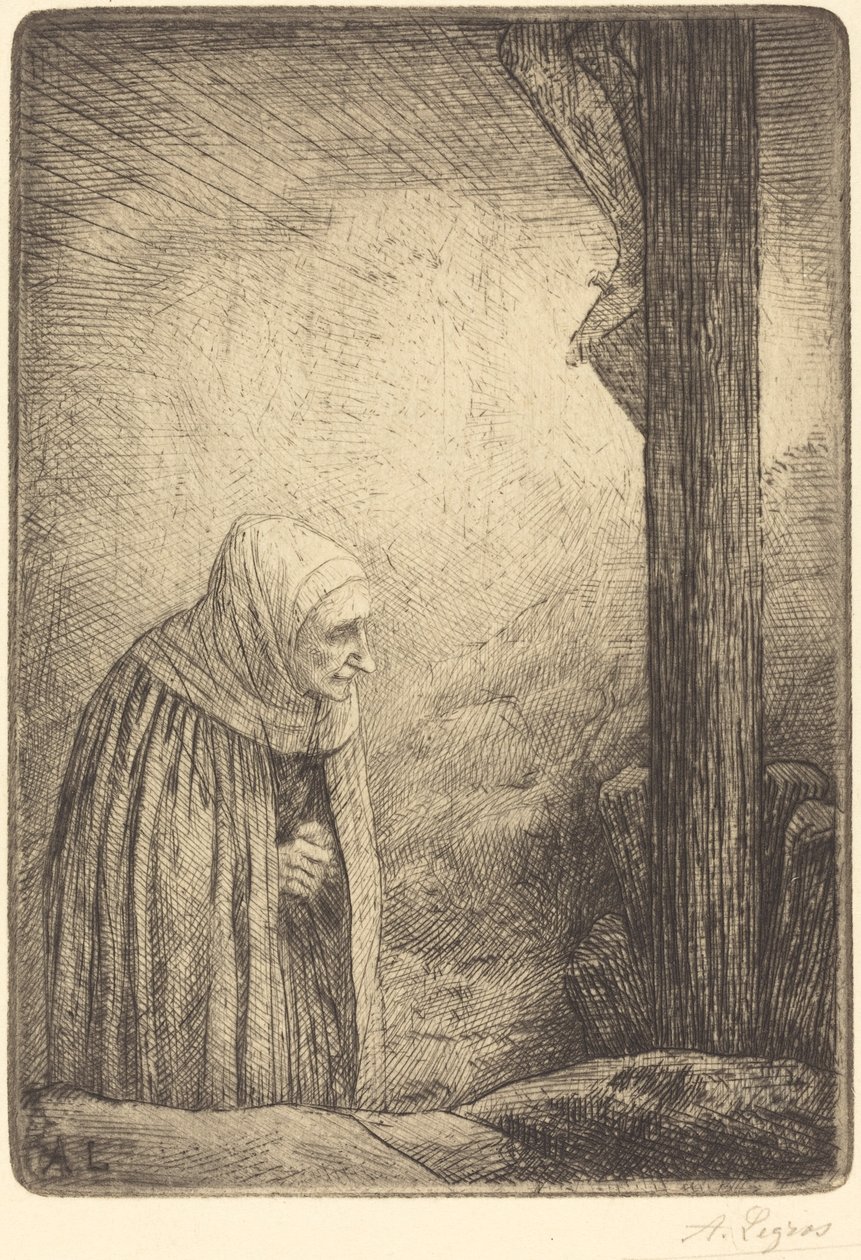 Žena u paty kříže (Femme au calvaire) od Alphonse Legros