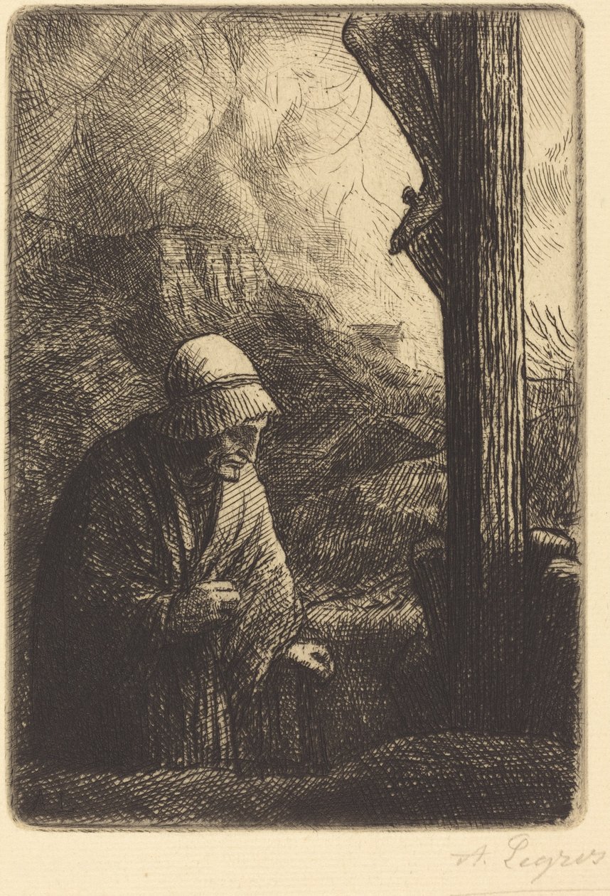 Žena u paty kříže (Femme au calvaire) od Alphonse Legros