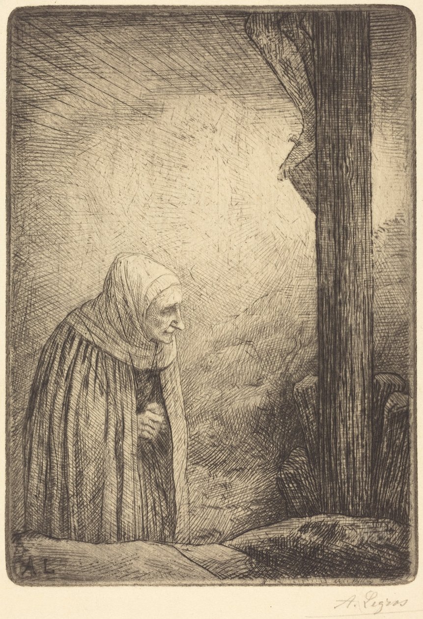 Žena u paty kříže (Femme au calvaire) od Alphonse Legros