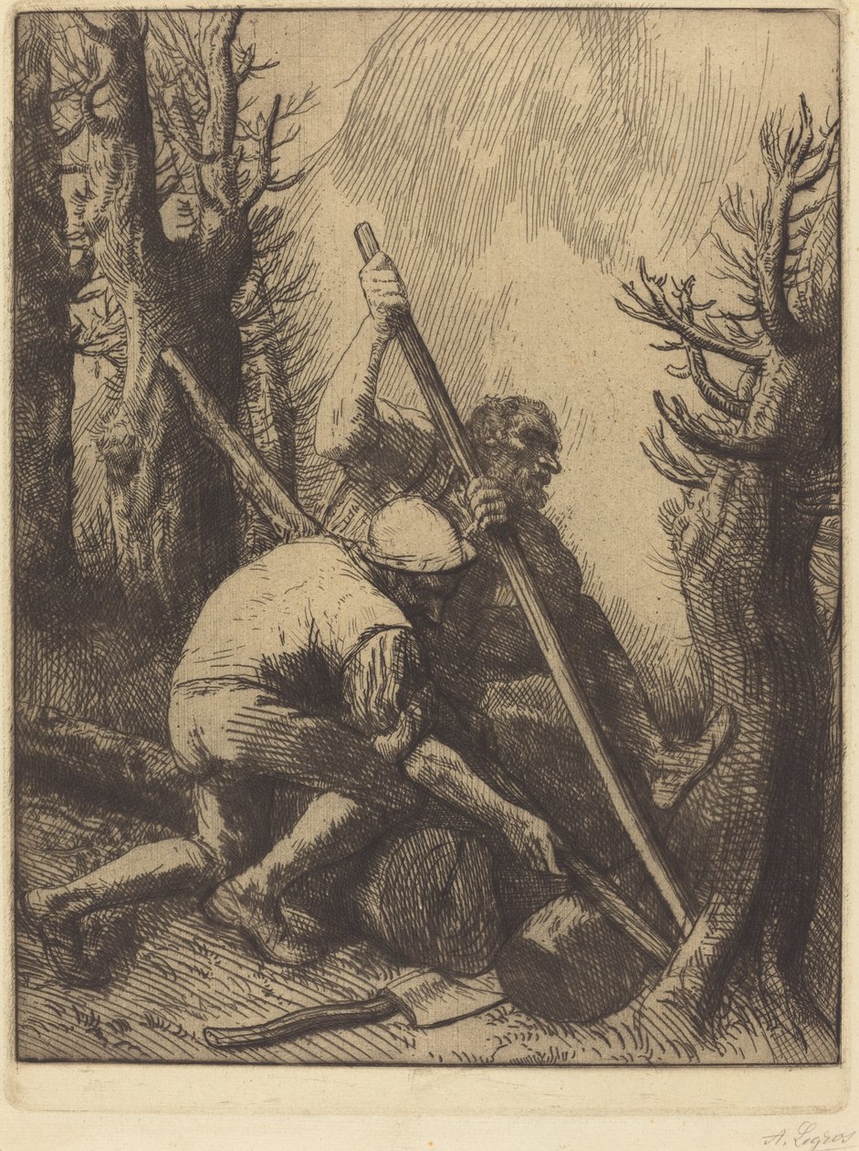 Dřevorubci, 3. deska (Les bucherons) od Alphonse Legros