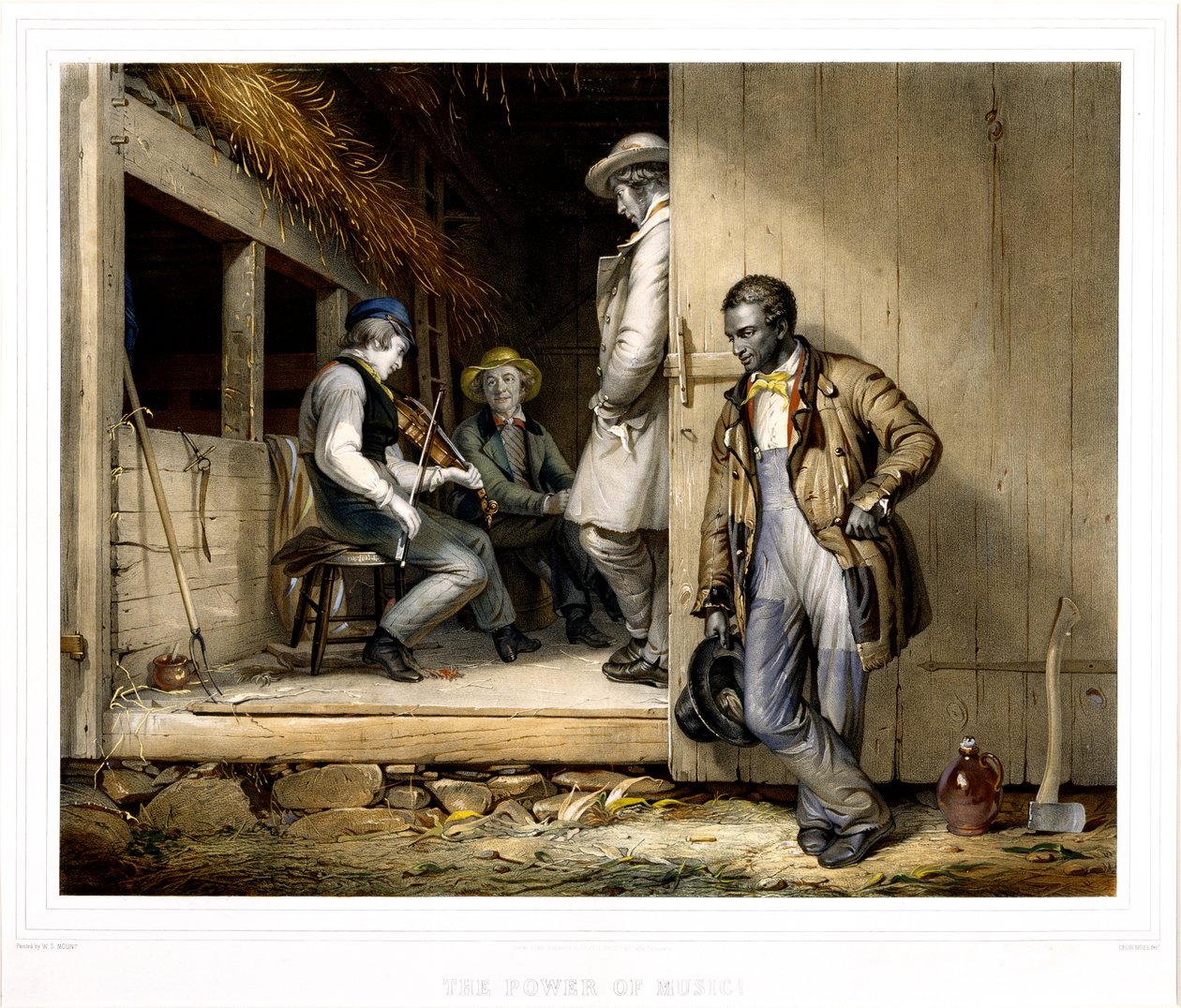 Síla hudby, 1848 (ručně kolorovaná litografie) od Alphonse Leon Noel