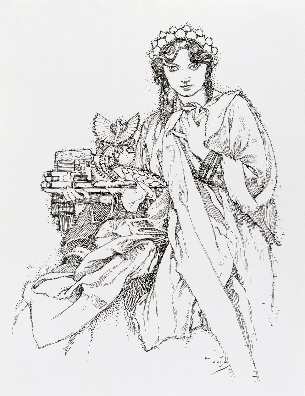 Reklamní plakát pro Ian Amos Komensky Lodge od Alphonse Mucha