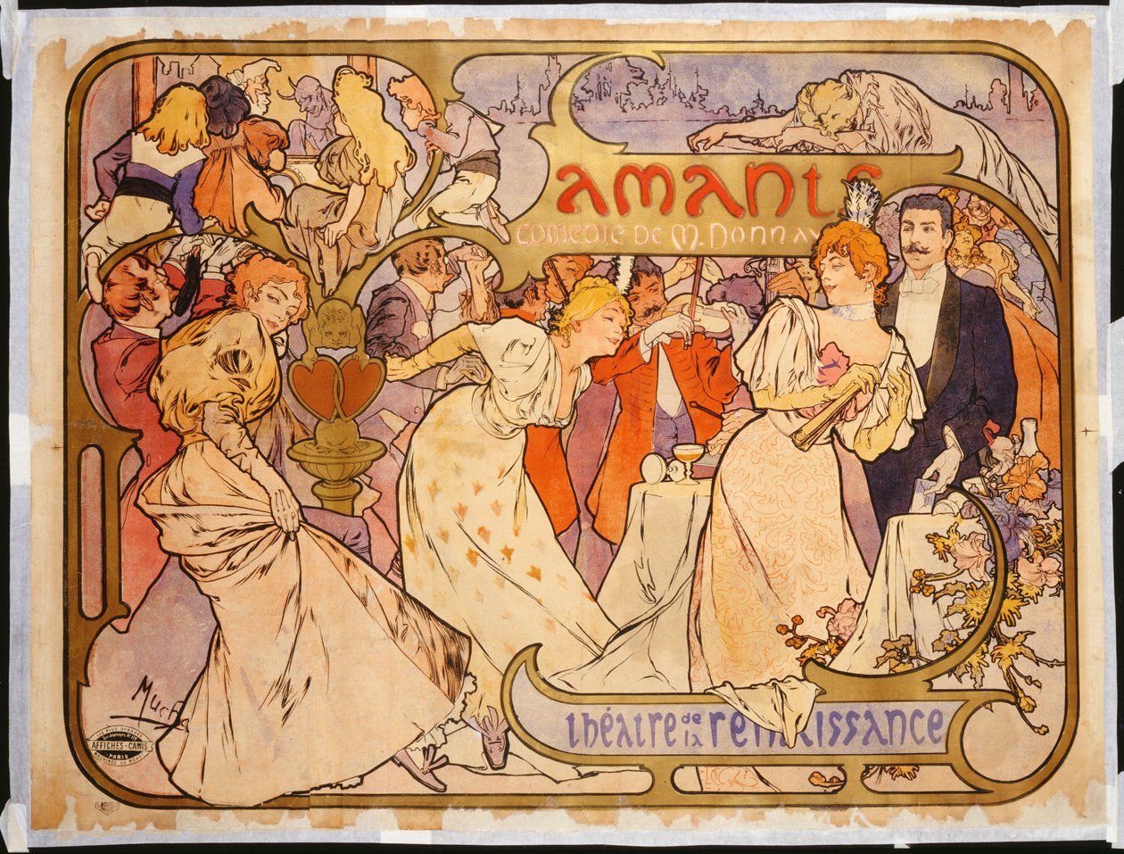 Milenci, 1895 od Alphonse Mucha