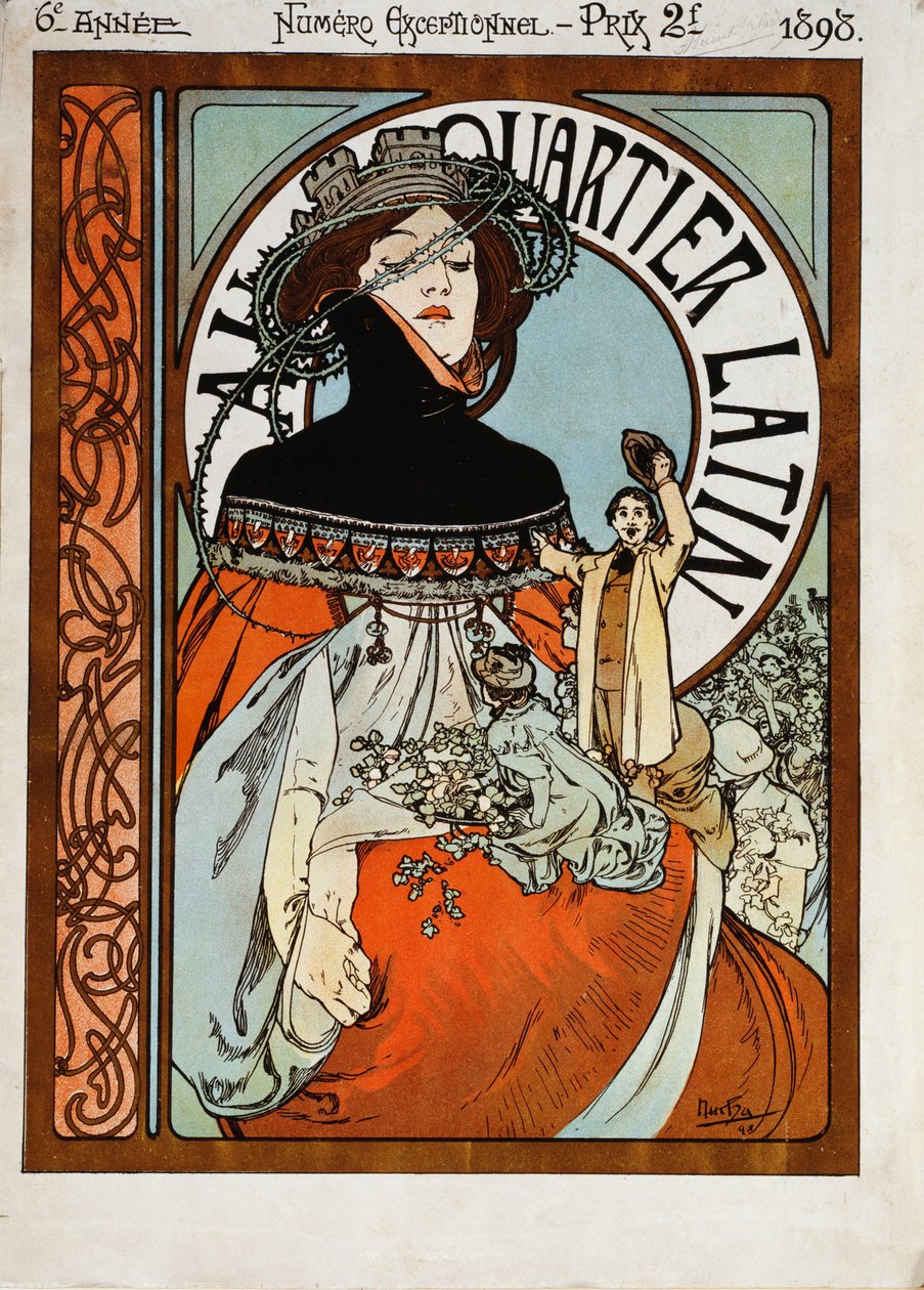 V Latinské čtvrti, 1898 od Alphonse Mucha