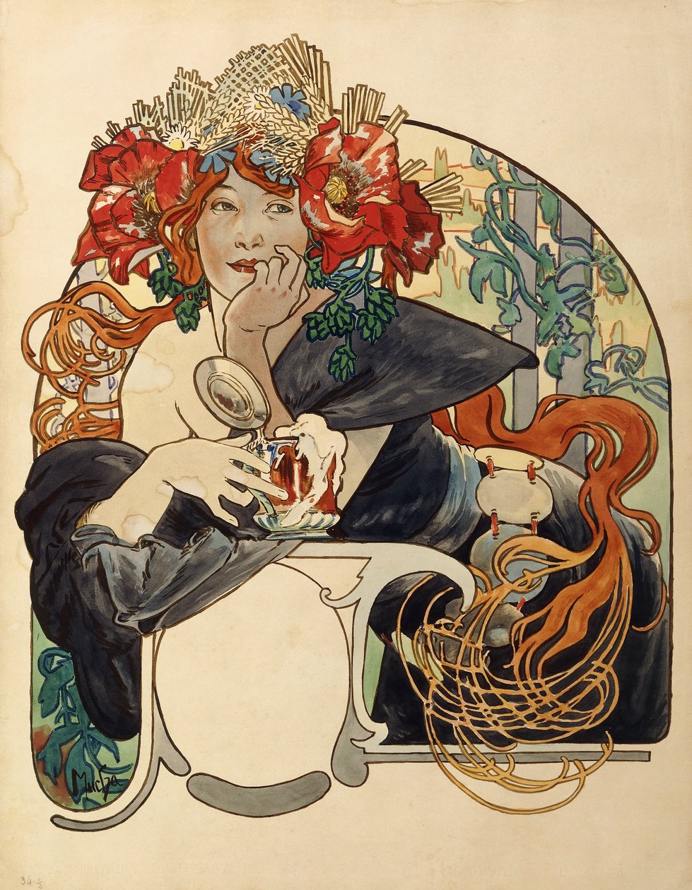 pivo meuse, od Alphonse Mucha