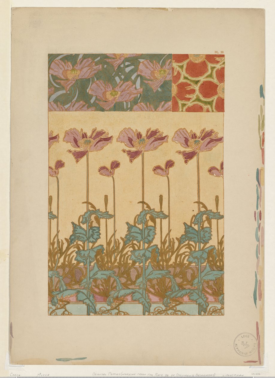 Dokumenty Decoratifs: Oriental Poppies od Alphonse Mucha