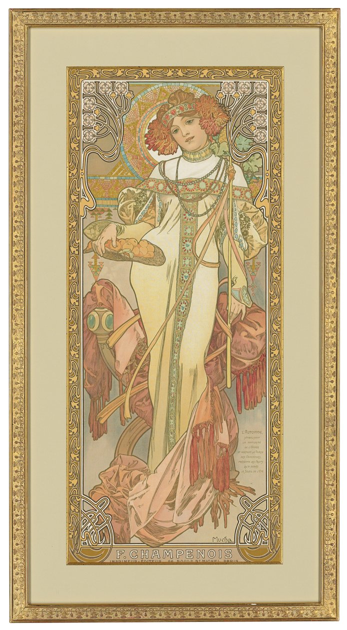 Čtyři roční období: Podzim, 1900 od Alphonse Mucha