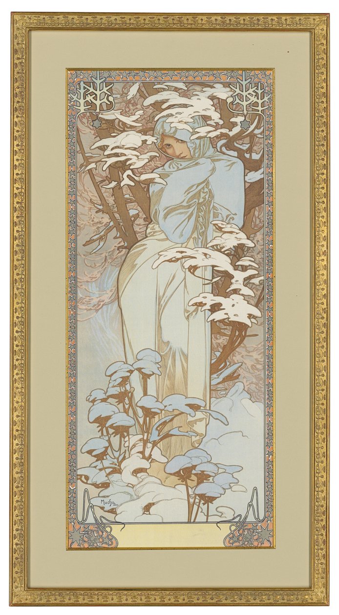 Čtyři roční období: Zima, 1900 od Alphonse Mucha