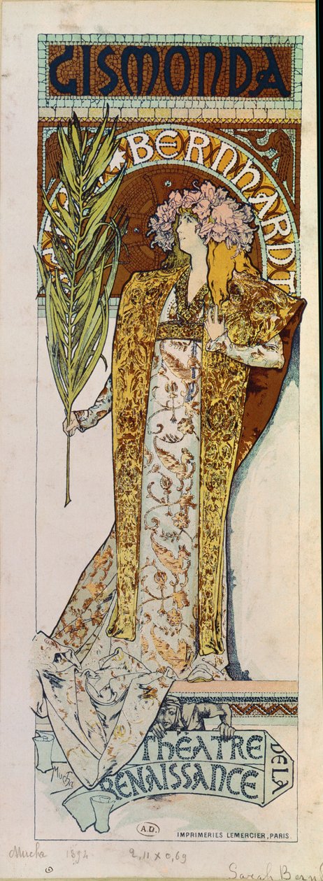Gismonda s herečkou Sarah Bernhardtovou ... od Alphonse Marie Mucha