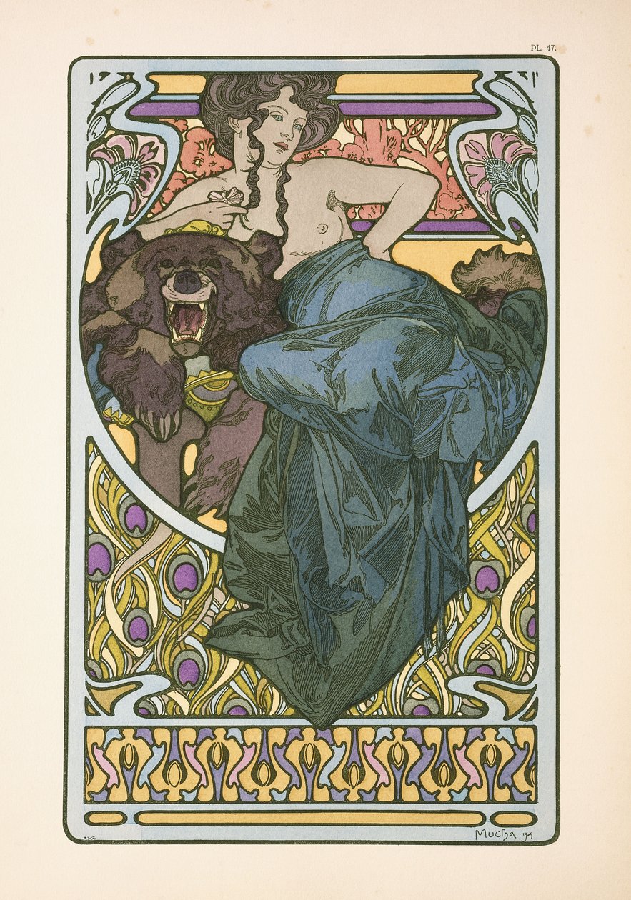 Deska 47 z knihy "Documents Decoratifs", vydané v roce 1902, 1902 od Alphonse Mucha