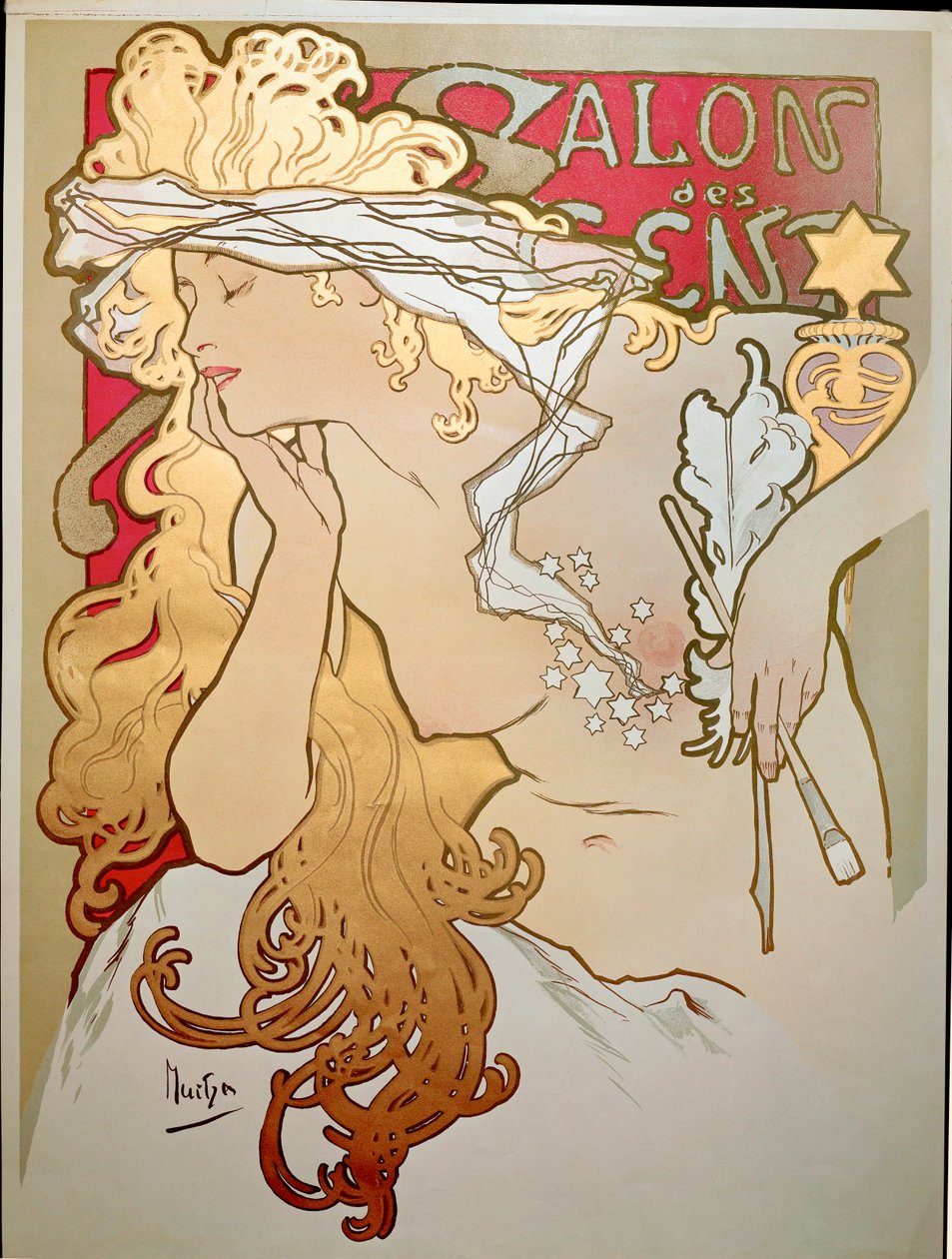 Plakát nočního klubu Salon des Cents od Alphonse Marie Mucha