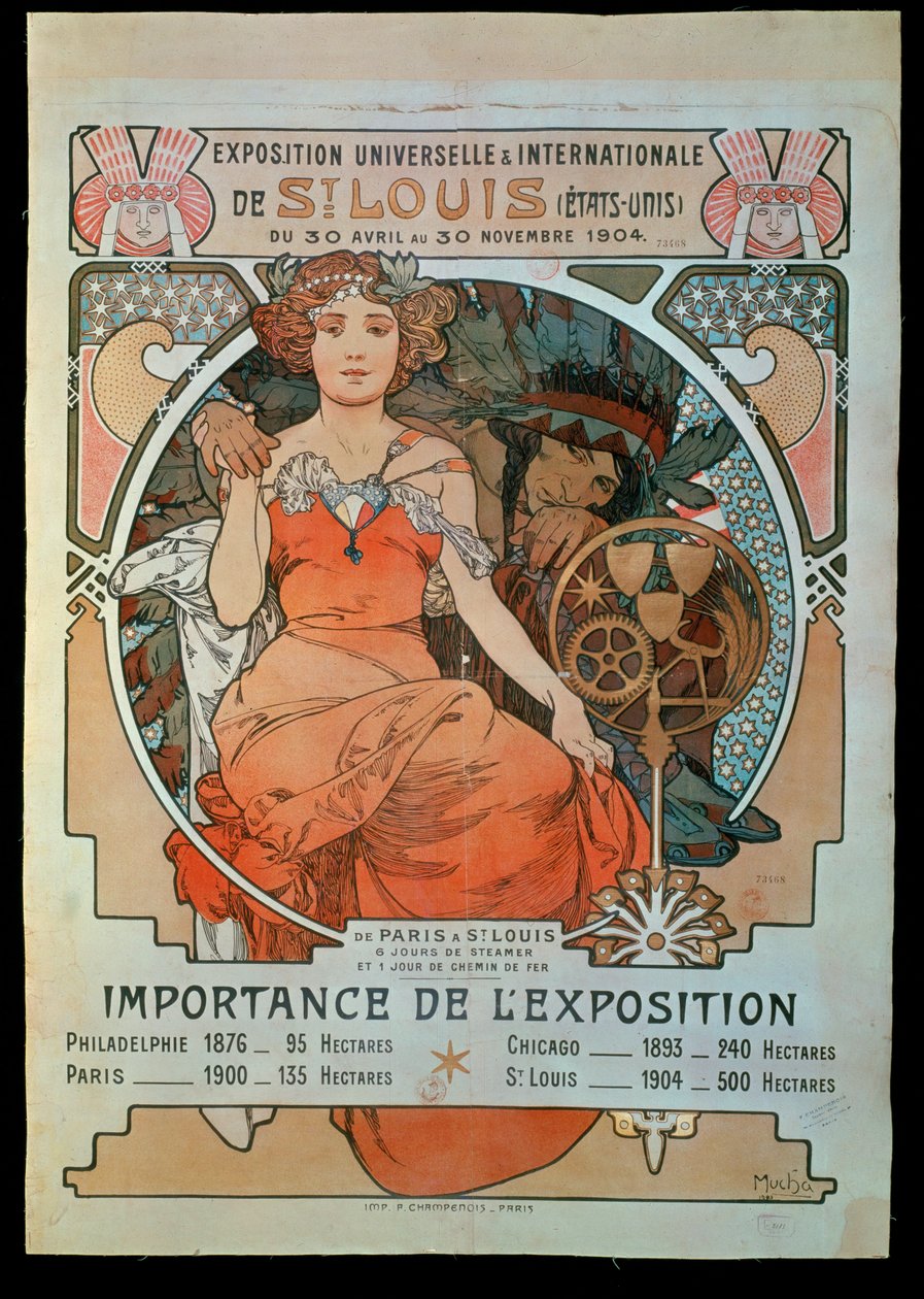 Plakát k univerzální a mezinárodní výstavě ... od Alphonse Marie Mucha