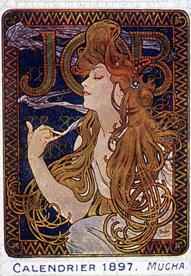 Paperitehtaiden juliste Taidemaalari Muchan tekemä työ Toulousessa. 1897. od Alphonse Marie Mucha