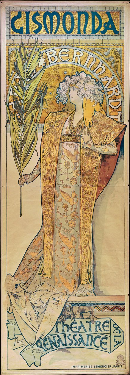 Sarah Bernhardtová. Plakát od Alphonse Marie Mucha