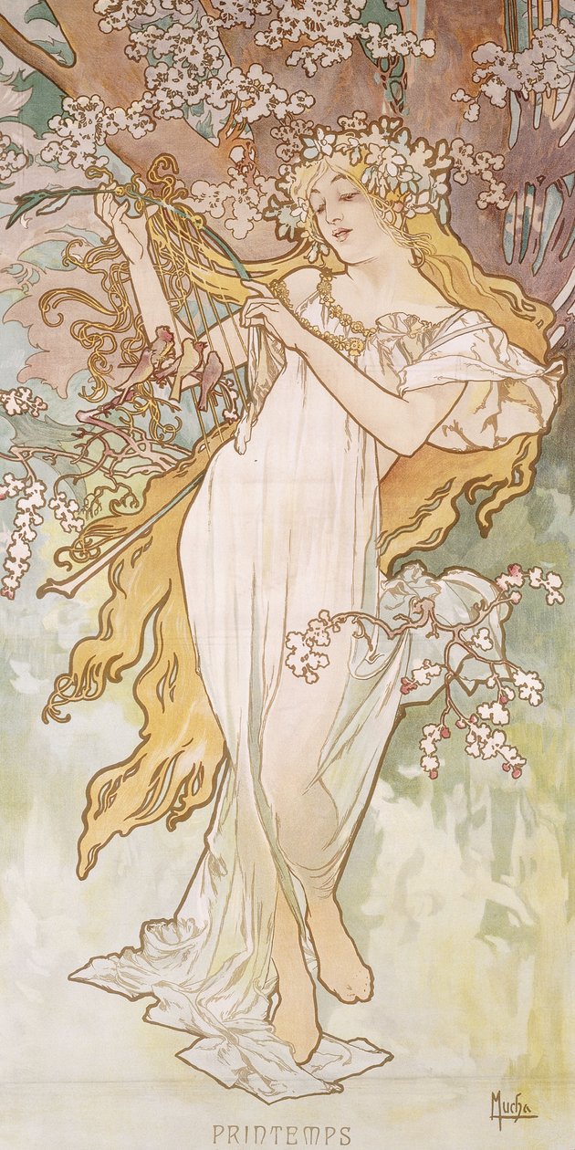 Jaro; Jaro, kolem roku 1896 od Alphonse Mucha