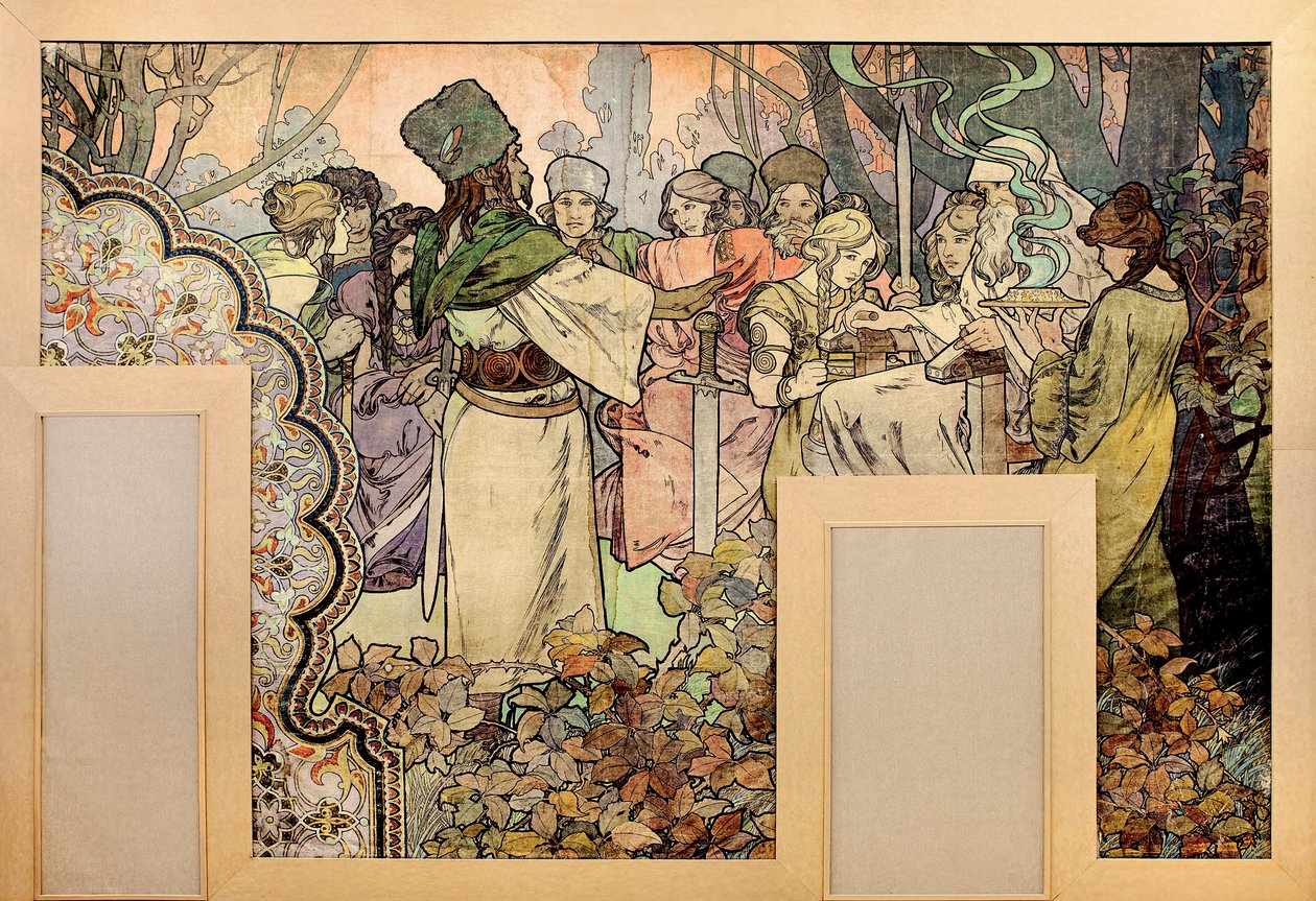 Nástěnná malba pro výstavu Universelle z roku 1900 - Obraz Afonse Marie Muchy (1860-1939) od Alphonse Mucha