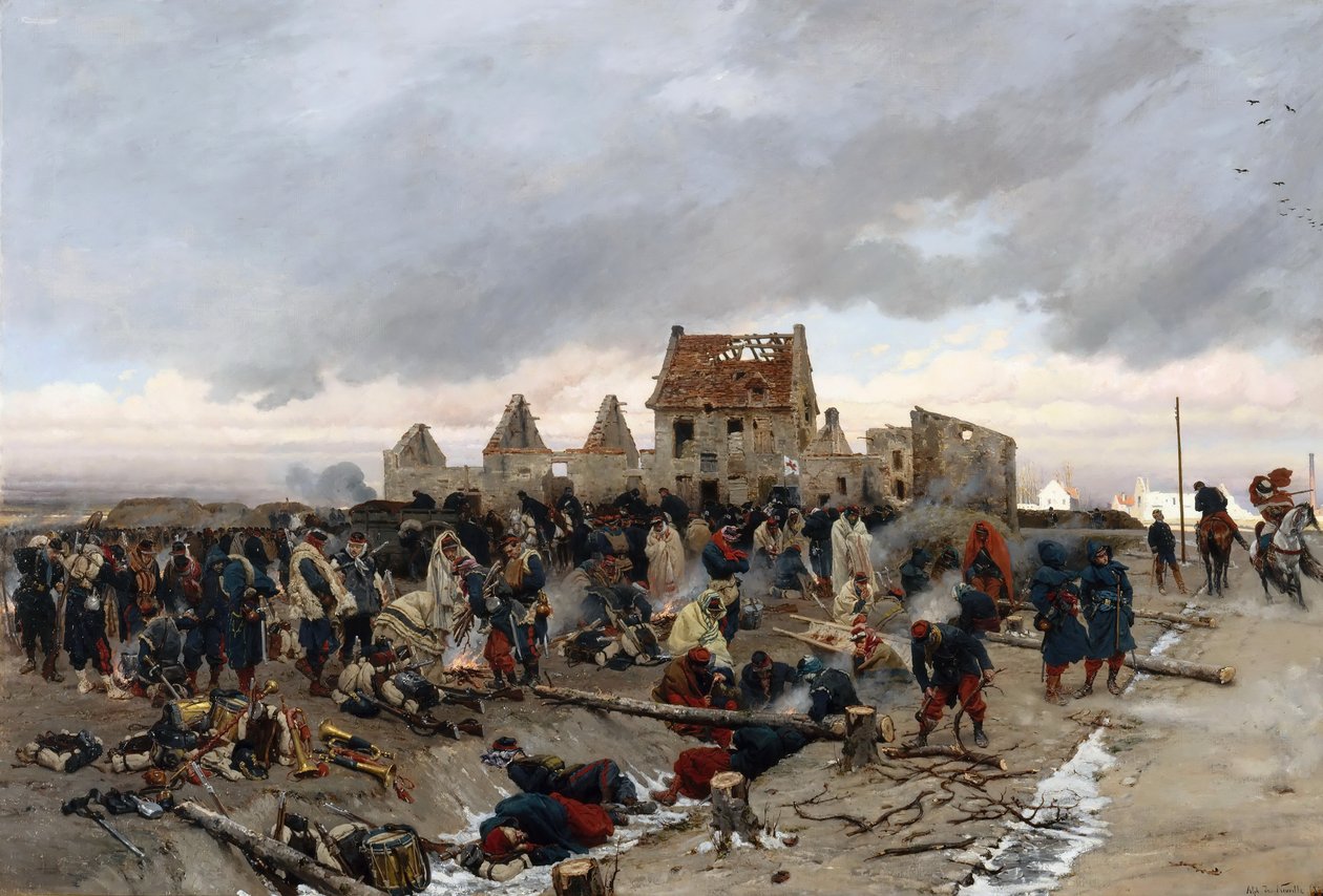 Bivak v Le Bourget od Alphonse Marie de Neuville