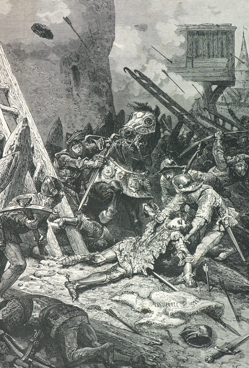 Johanka z Arku zraněná při obléhání Orleánsu od Alphonse Marie de Neuville