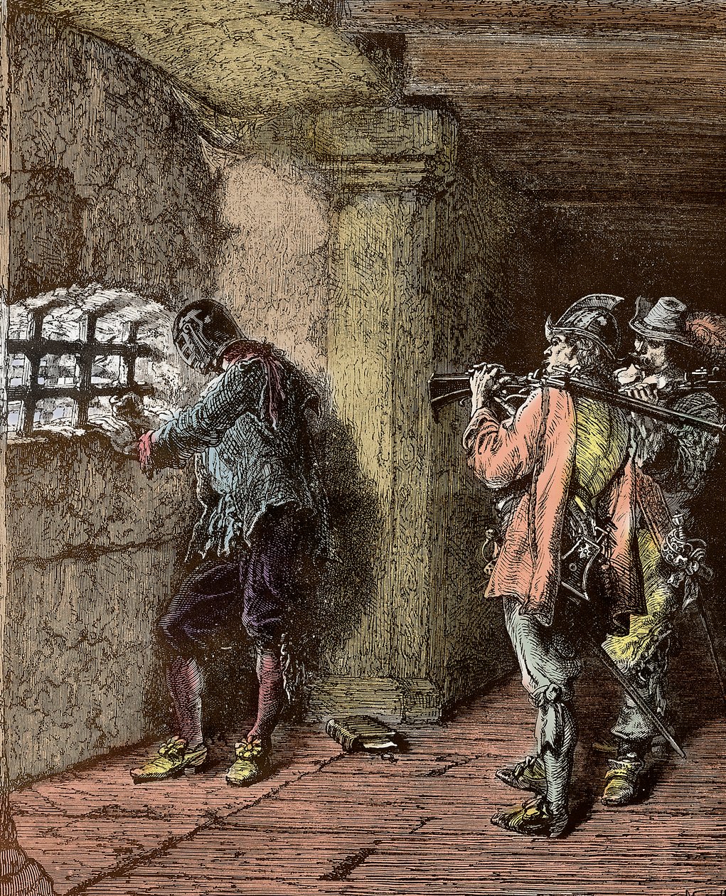 Muž se železnou maskou - Representation du masque de Fer († 1703) vězněn na ostrově Sainte Marguerite od Alphonse Marie de Neuville