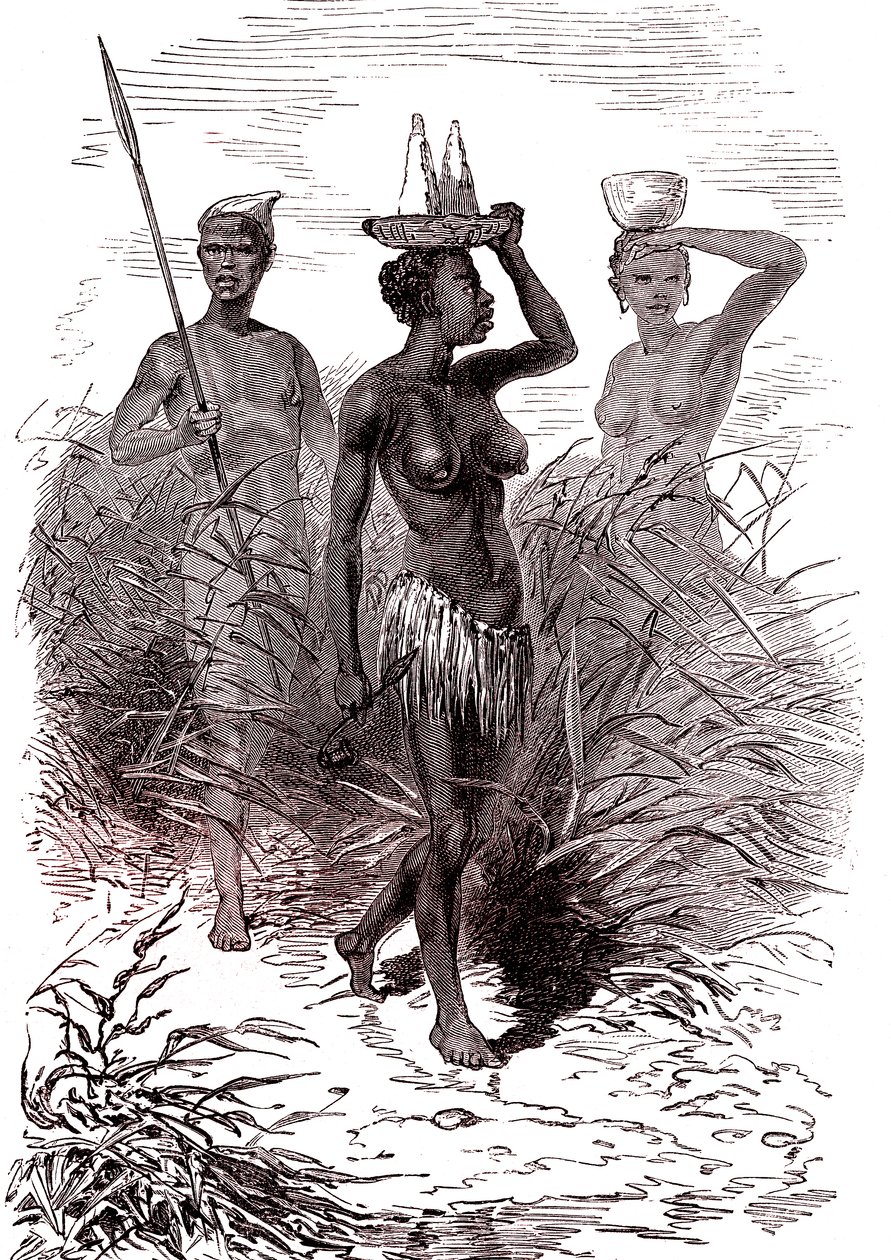 Domorodci z kmene Nuer, údolí horního Nilu od Alphonse Marie de Neuville