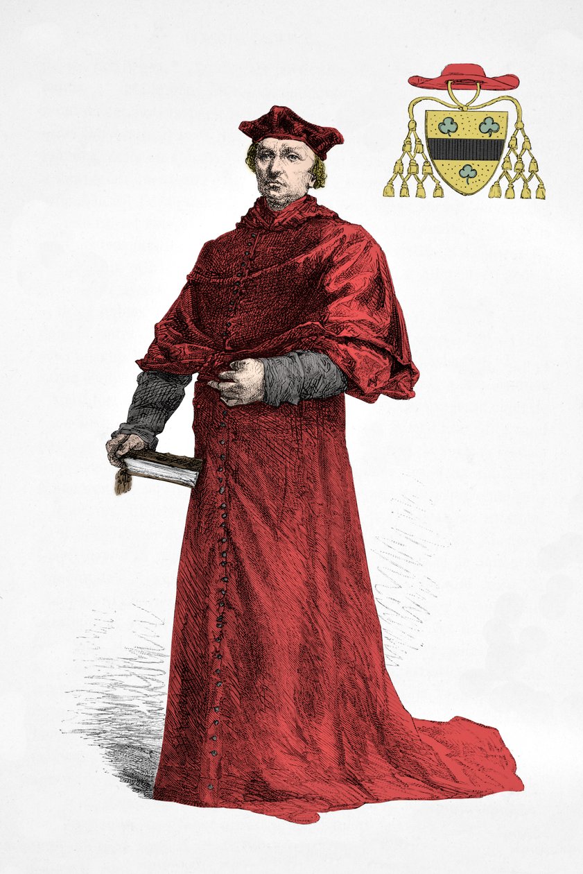 Portrét kardinála Antoina Duprata (rytina) od Alphonse Marie de Neuville