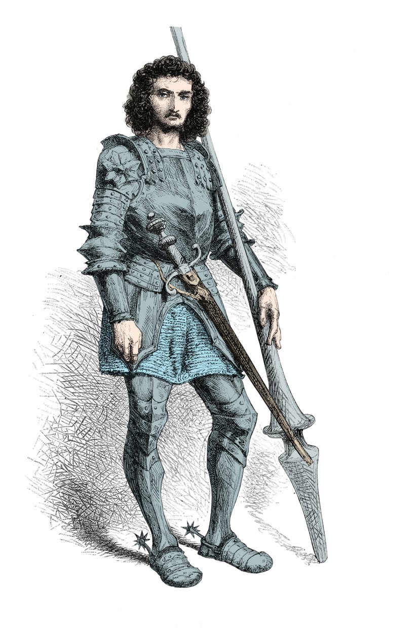 Portrét Gastona de Foix (rytina) od Alphonse Marie de Neuville