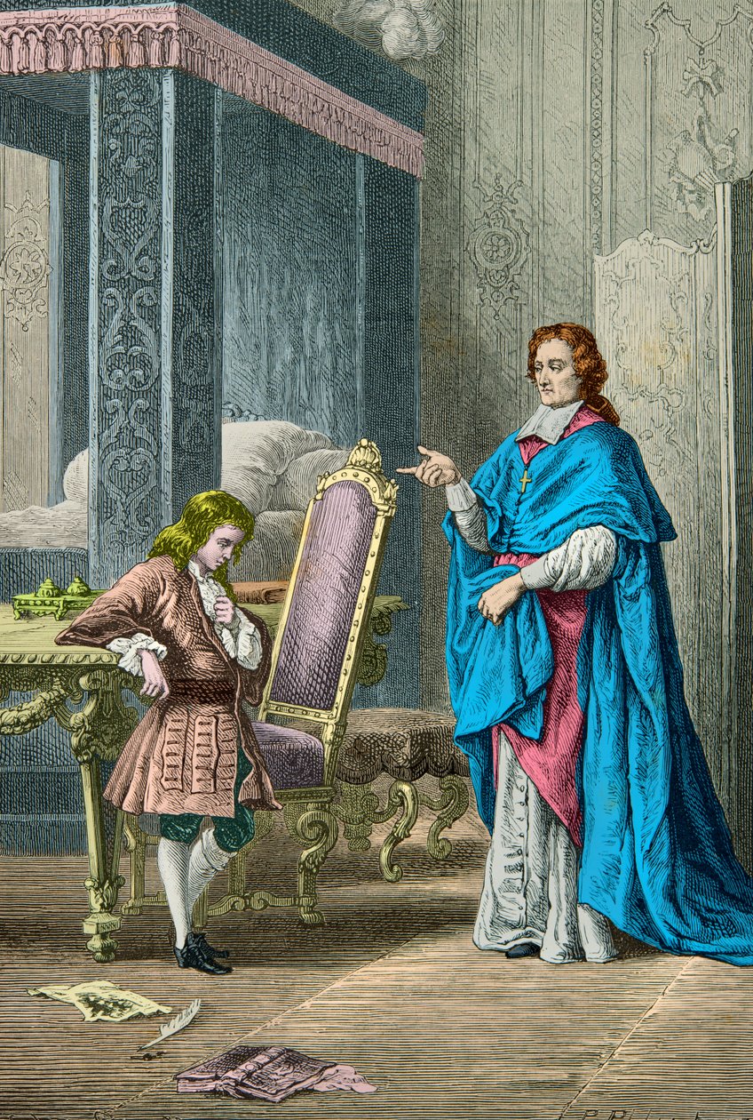 Burgundský vévoda a jeho učitel Fenelon (Rytina) od Alphonse Marie de Neuville