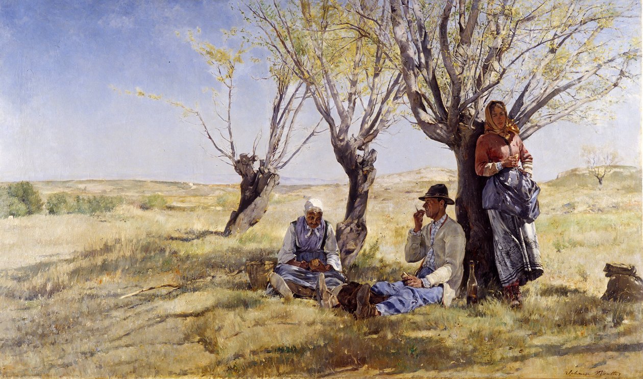 Lou Gousta, vkus v garrigue of the Angles (Avignon) Obraz Alphonse Moutte (1840-1913) Povinná zmínka: Založení sbírky pozdravuje Provence Marseille od Alphonse Moutte